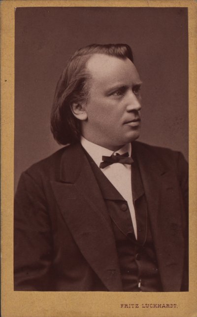 Portret van de componist Johannes Brahms 1833-1897, ca. 1875 door Fritz Luckhardt
