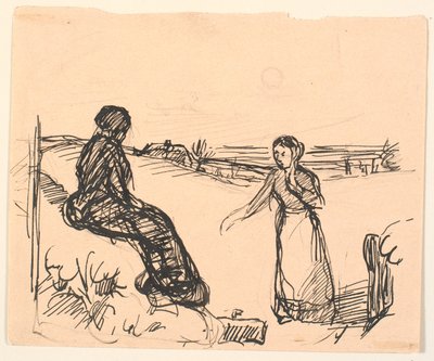 Daar buiten in de sneeuw zat een vrouw in lange zwarte kleren... door Fritz Syberg