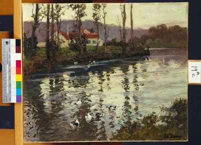 Rivierlandschap met Eenden door Frits Thaulow