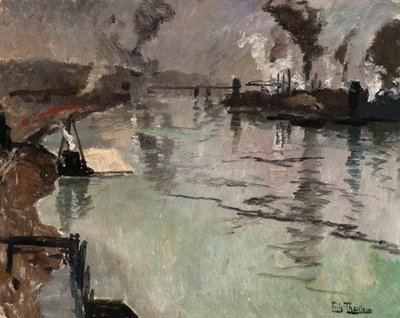 Rookpluimen langs de Rivier door Frits Thaulow