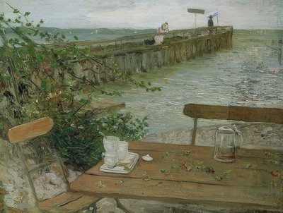 Aanlegsteiger aan de Starnberger See door Fritz von Uhde