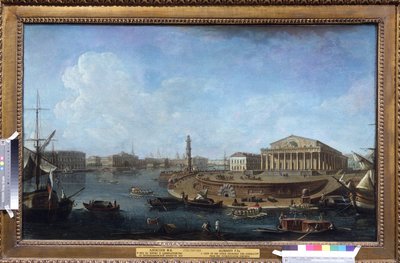 De beurs en de admiraliteit gezien vanaf de Peter en Paul-vesting door Fyodor Yakovlevich Alexeev