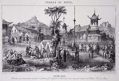 Kwartieren van generaal Montauban in de Grote Pagode in Tche Fou, uit 