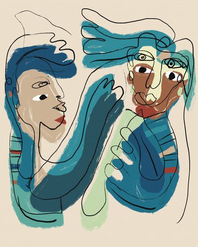 Expressieve abstracte gezichten door GIovanna Gil Alves