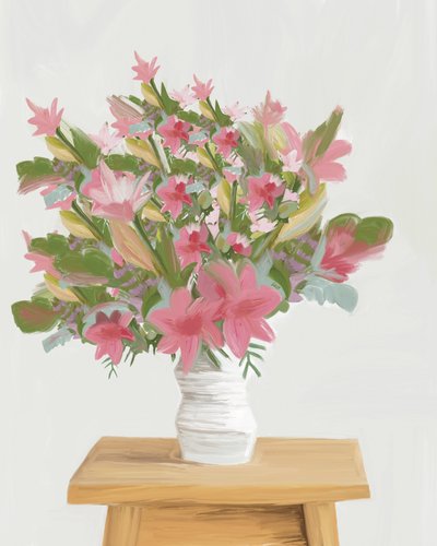 Schilderachtige roze bloemen door GIovanna Gil Alves