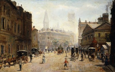 Een Drukke Straatscène door G. A. Dufaug