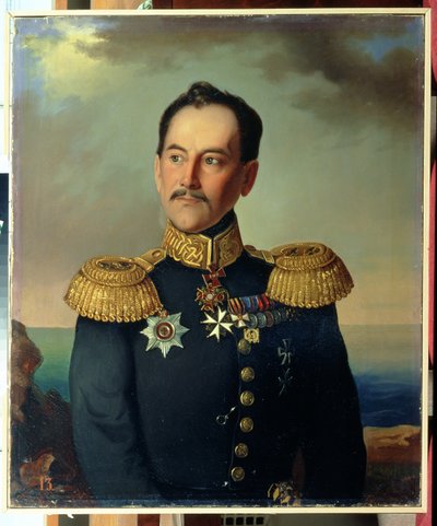 Portret van Vice-admiraal Nikolai Rimsky-Korsakov (1793-1848) door G. Botmann