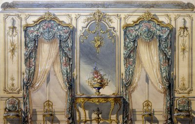 Ontwerp van rococostijl decor voor woonkamer door G. Felix Lenoir