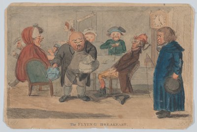 Het vliegende ontbijt, of de inhoud van een nachtkoets, 9 maart 1792 door G L S