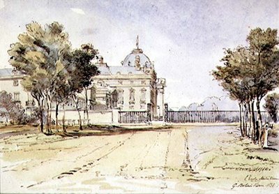 Uitzicht op de Ecole Militaire in Parijs door G. Rolais