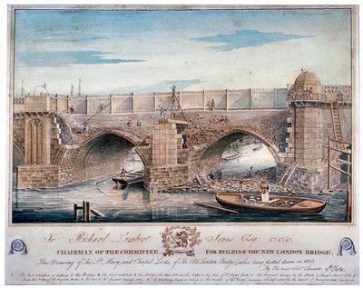 St Mary en Kapel Locks worden gesloopt, Londen Brug door G Yates