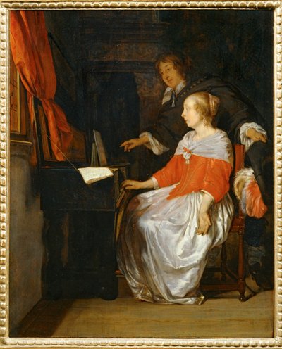 De maagdelijke les ... door Gabriel (attr. to) Metsu