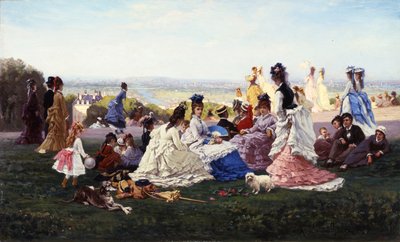 Zondag in Bellevue, 1874 door Gabriel Amable de Lafoulhouze