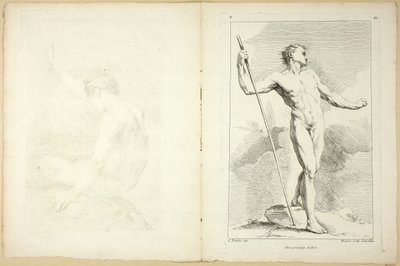 Figuur (recto en verso), uit Seconde livre de figures d’Academies gravées en Partie par les Professeurs de l’ Académie Royale door Gabriel Huquier