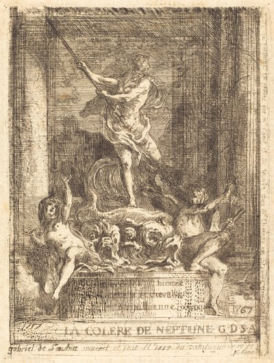 De woede van Neptunus door Gabriel Jacques de Saint Aubin