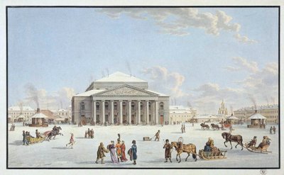 Uitzicht op het Bolsjoj Theater in Sint-Petersburg door Gabriel Ludwig Lory the Elder