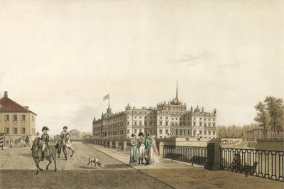 Uitzicht op het Mikhailovsky-paleis, 1804 door Gabriel Ludwig Lory the Elder