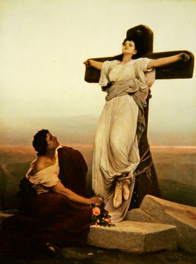 Christelijke martelaar aan het kruis, St. Julia door Gabriel Max