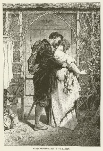 Faust en Margaret in de tuin door Gabriel Max