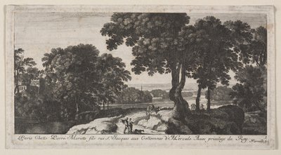 Landschap met figuren door Gabriel Perelle