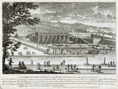 Zicht op de grot van Vaux Le Visomte (Vaux-Le-Vicomte) - door Perelle, eind 17e eeuw door Gabriel Perelle