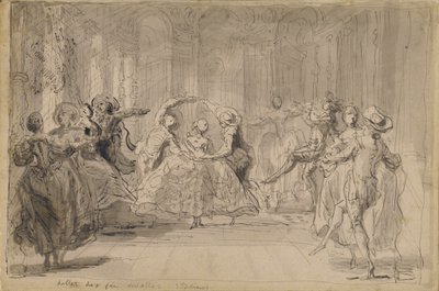 Ballet van De rivaliserende feeën door Gabriel de Saint-Aubin