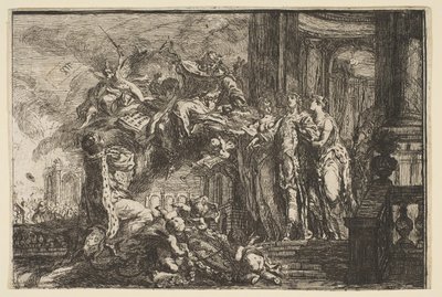 Allegorie op het herstel van de Dauphin, 1752 door Gabriel de Saint Aubin