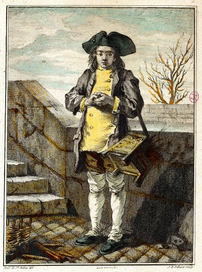 Oude beroepen: de schoenpoetser door Gabriel de Saint Aubin