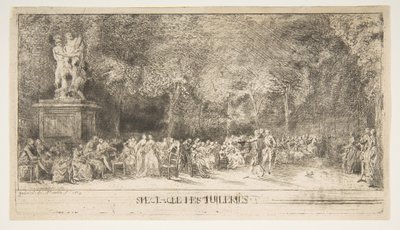 Scène in de Tuilerieën: De stoelen, 1760 door Gabriel de Saint Aubin