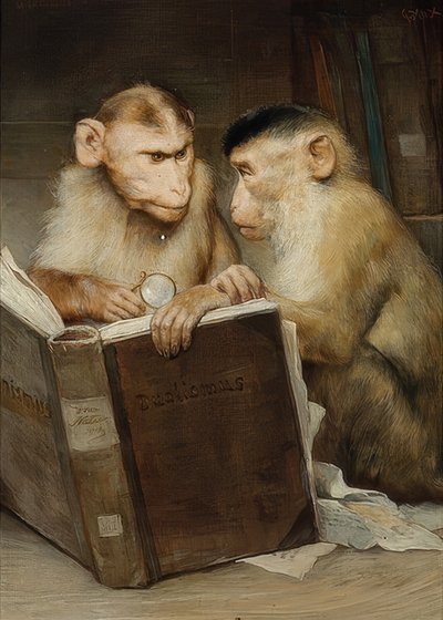 De geleerden door Gabriel von Max