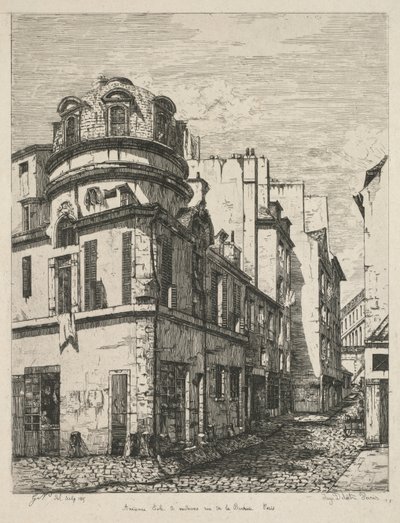 Eaux-Fortes sur le Vieux Paris: Ancienne école de médecine rue de la Bûcherie door Gabrielle Marie Niel