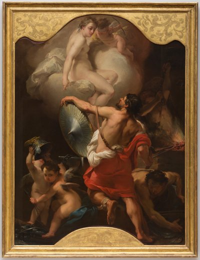 Venus bestelt harnas voor Aeneas bij Vulcanus Smederij door Gaetano Gandolfi