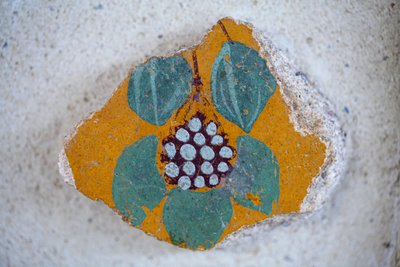 Deel van de originele decoratie van een Romeins huis door Gallo-Roman