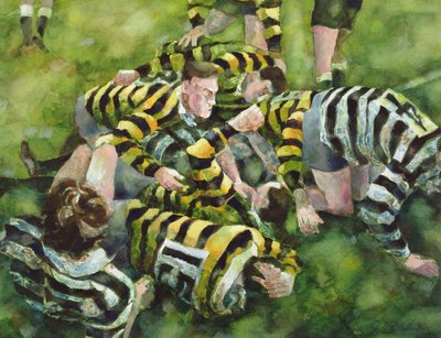 Farnham Rugby Club Scoort een Try door Gareth Lloyd Ball