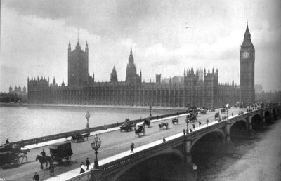Houses of Parliament en Westminster Bridge, 1919 door Garratt and Atkinson