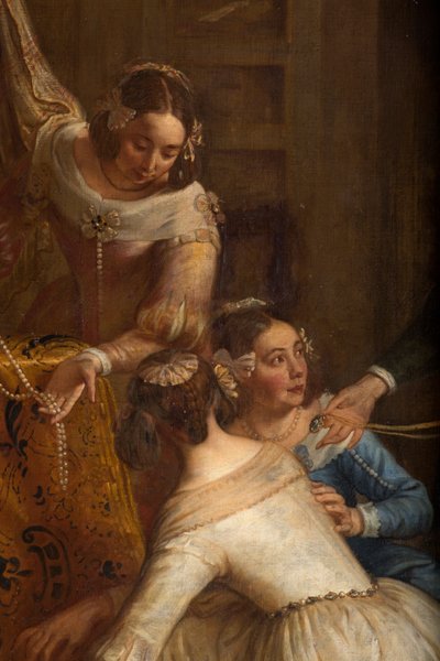 Parochiekerk Saint-Brice. Schilderij "De aartshertogin Isabel van Spanje schenkt haar sieraden aan de basiliek van Sint-Martin van Halle". Gaspar de Crayer. door Gaspar De Crayer