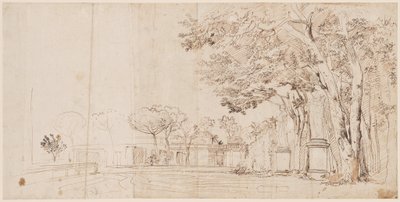 De Tuinen van de Villa Medici door Gaspar van Wittel
