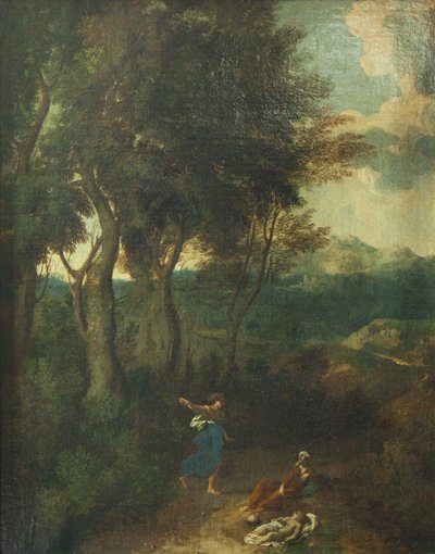 Hagar en Ismaël door Gaspard Poussin Dughet