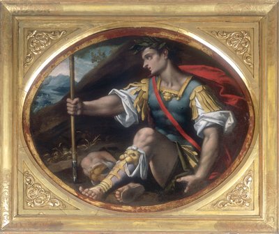 Leider met lauweren die een lans vasthoudt, werk van Gaspare Venturini, bewaard in de Galleria Estense in Modena door Gaspare Venturini