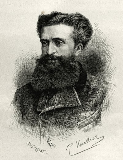 Portret van Dr. Gustave Lebon (1841-1931). Gravure door G.Vuillier, ter illustratie van het verhaal La Syria d