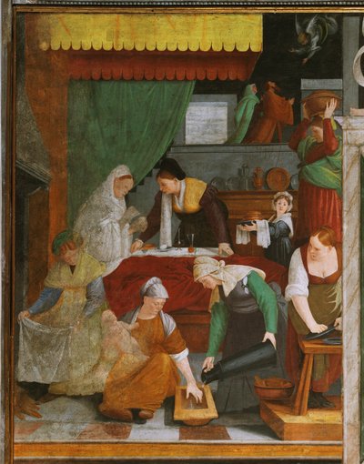 Geboorte van Maria en Annunciatie aan St. Anna en St. Joachim door Gaudenzio Ferrari