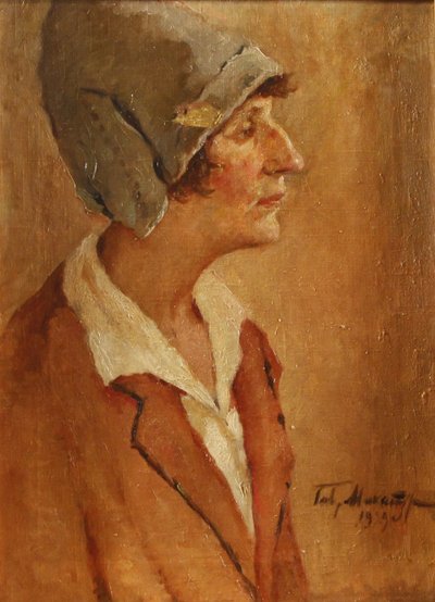 Portret van de dichteres Anna Achmatova 1889-1966, 1929 door Gavriil Petrovich Makaturin