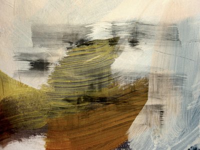 Aardse abstracte penseelstreken door Gemma Bardot