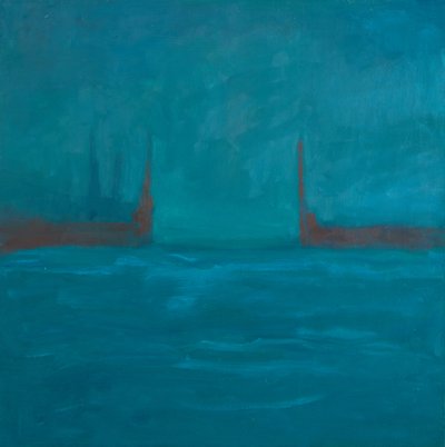 Ingang tot de Styx, 2024 (olieverf op doek) door Genevieve French