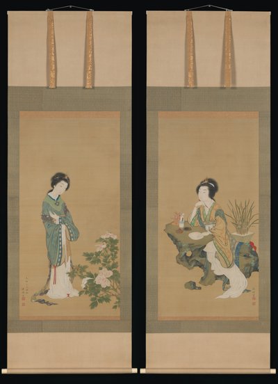 Yanji met Orchideeën en Yang Guifei met Pioenen door Genki