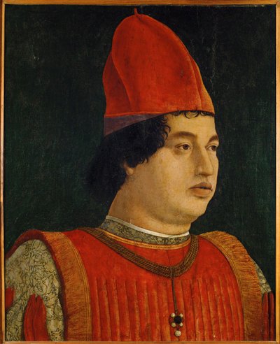 Gianfrancesco Gonzaga, markgraaf, vorst van Mantua ... (olieverf op hout) door Gentile Bellini