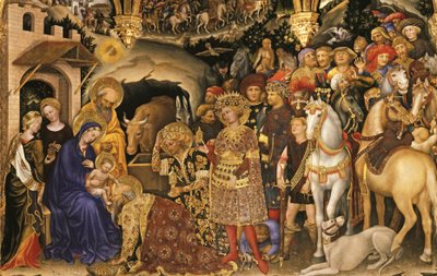Aanbidding van de Wijzen (detail) door Gentile da Fabriano
