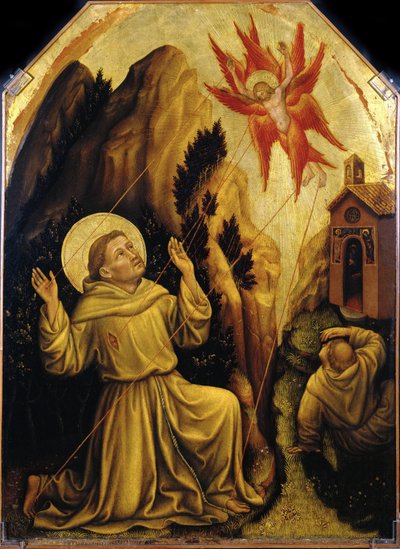 Heilige Franciscus ontvangt de stigmata door Gentile da Fabriano