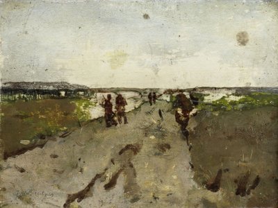 Landschap in de buurt van Waalsdorp door Georg-Hendrik Breitner