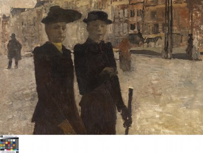 Vrouwen op de Rokin door Georg Hendrik Breitner